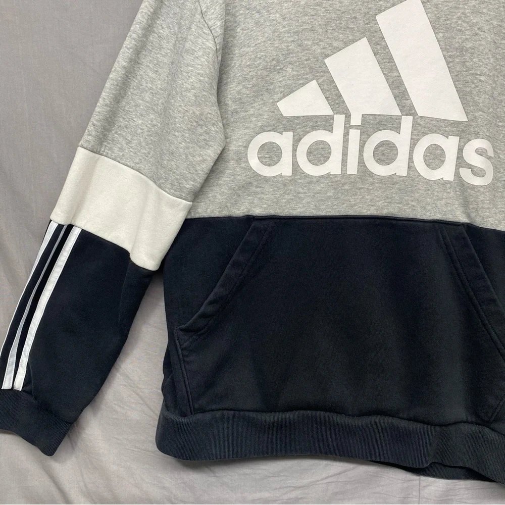 Adidas Hoodie With Pocket Black‎ White Gray Size | L